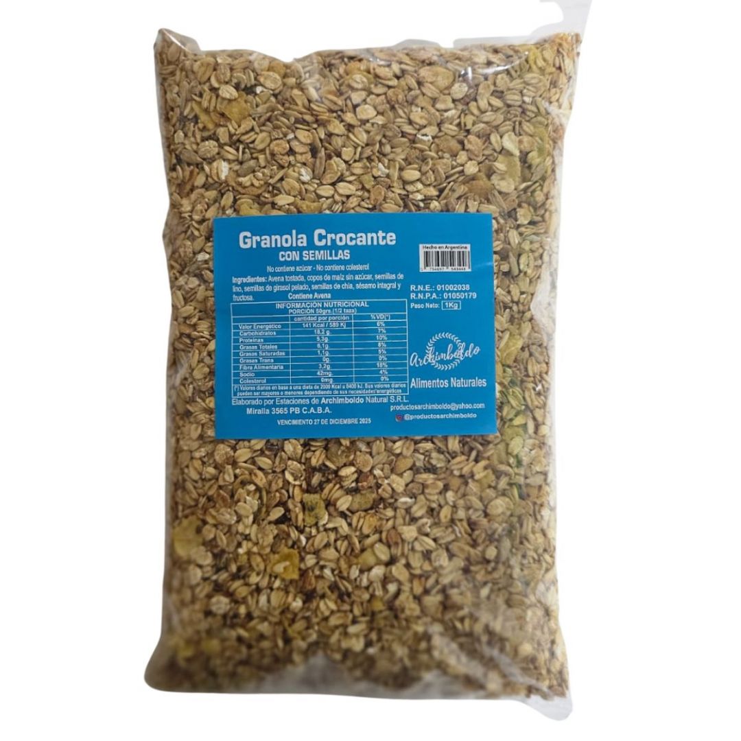 GRANOLA CROCANTE CON SEMILLAS ARCHIMBOLDO X 1 KG