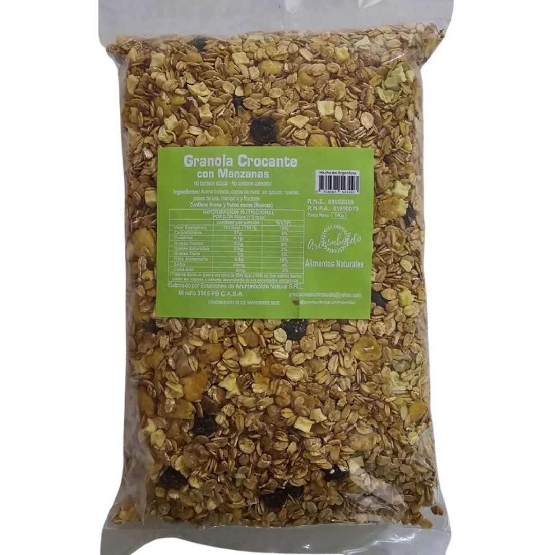 GRANOLA CROCANTE CON MANZANA ARCHIMBOLDO X 1 KG