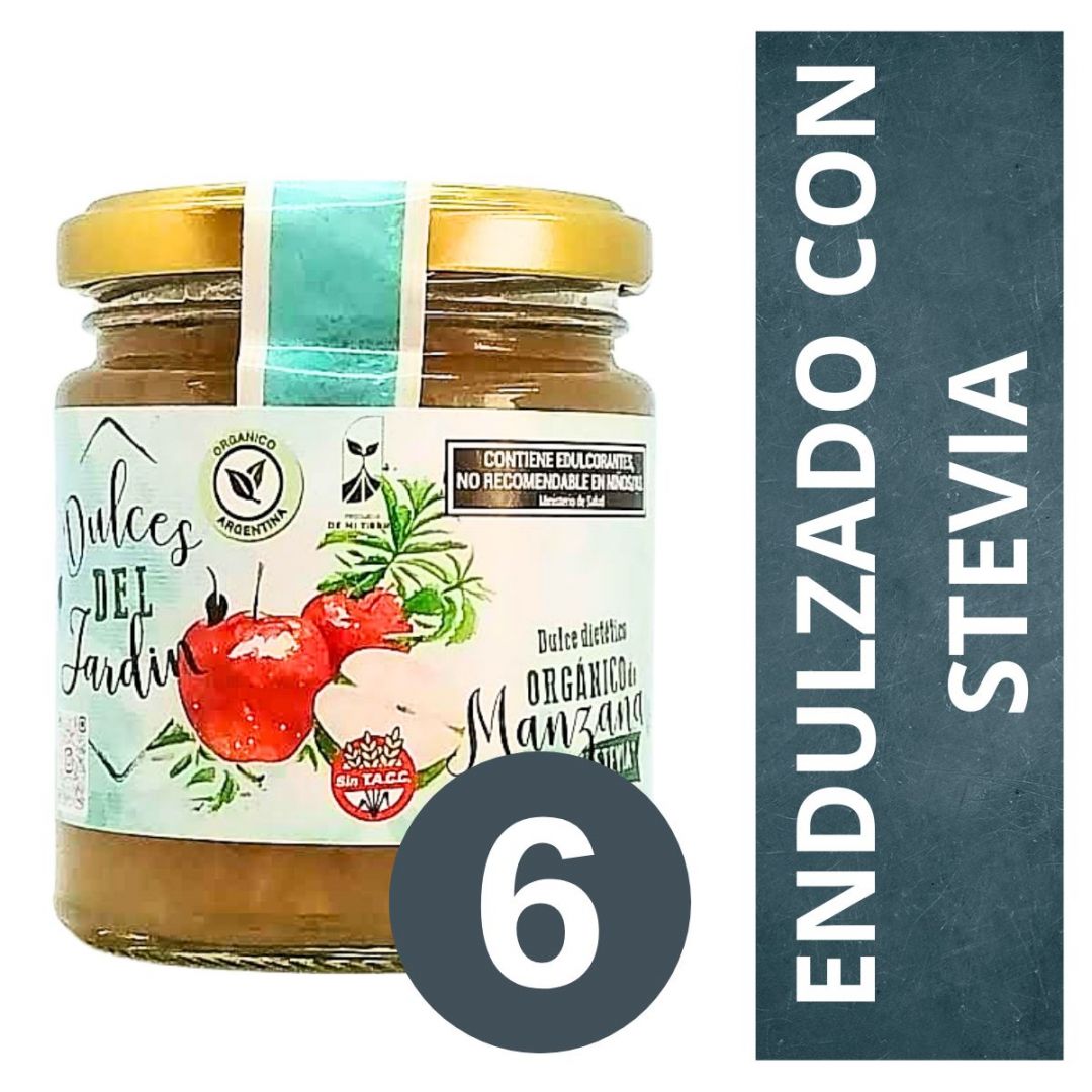 pack-de-mermelada-organica-de-manzana-dulces-del-jardin-con-stevia-6-x-180-gr